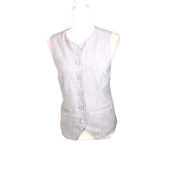 Abercrombie & Fitch Vest Womens Size Small Gray Pocket Front Lined Minimalist - Picture 3 of 13